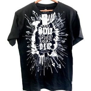 SOUTH POLE black whit short sleeve printed  T-shirt